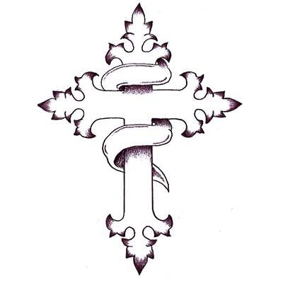Cross with Tribal Christian designs Fake Temporary Water Transfer Tattoo Stickers NO.10285